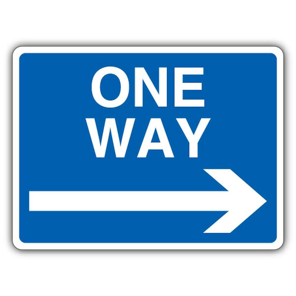 V Safety One Way - Arrow Right Safety Sign - 400 x 300 mm - RA2 Reflective 3mm Aluminium Composite