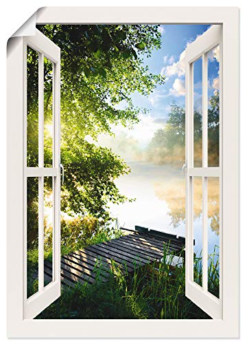 ARTLAND Wanddeko Poster & Kunstdrucke Wandposter Fensterblick Fenster...