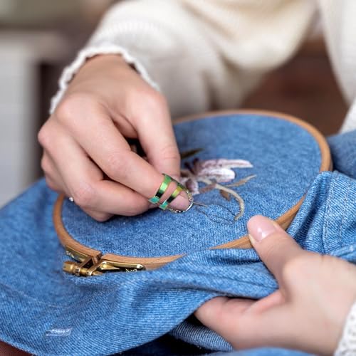 Tyqour 6 Stück Fingerhut, Einstellbare Fingerhut Nähen, Fingerschutz, Sewing Thimble Ring Fingerhut zum Nähen, Fingerhüte Für Handnähen, Handwerk Stickerei Für Haushalt Fingerlinge