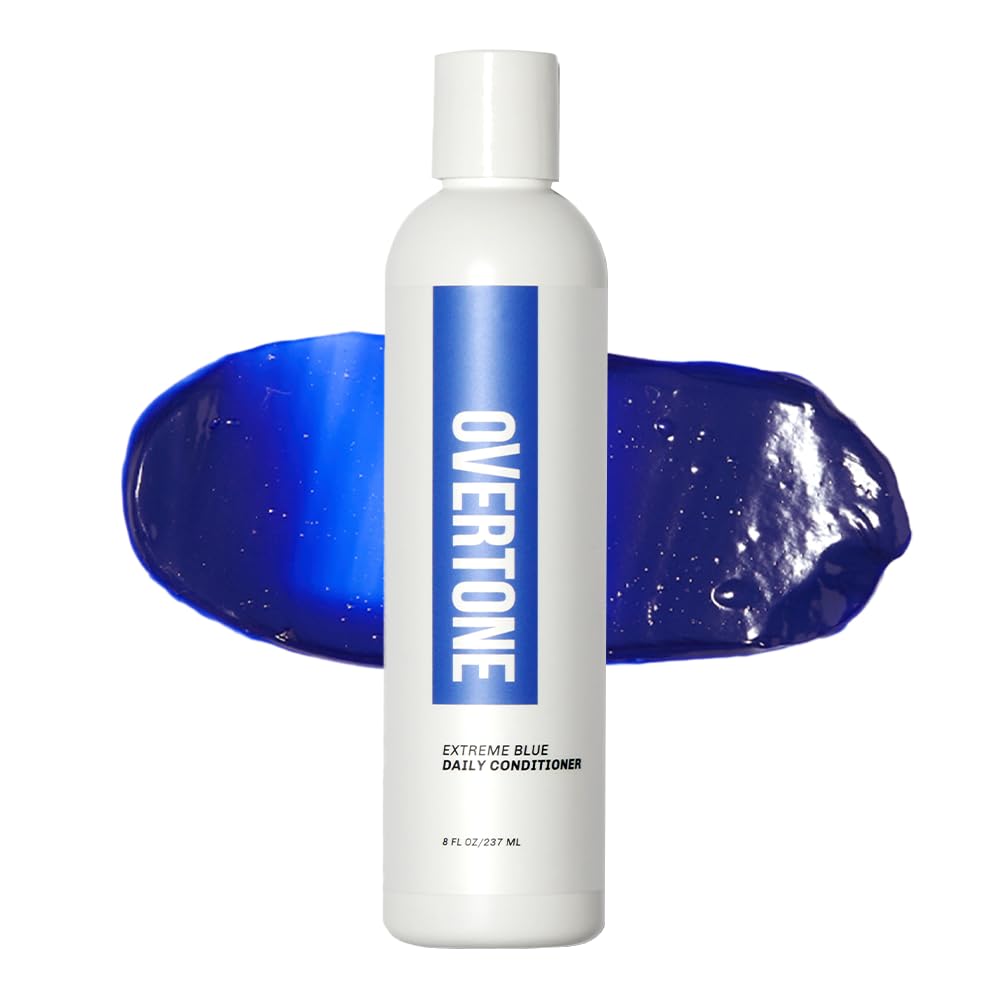 oVertone Haircare Daily Conditioner - 8 oz Semi-permanent Hair Conditioner With Shea Butter & Coconut Oil - Prevent Fading & Refresh Color - Vegan, Cruelty-Free - Extreme Blue
