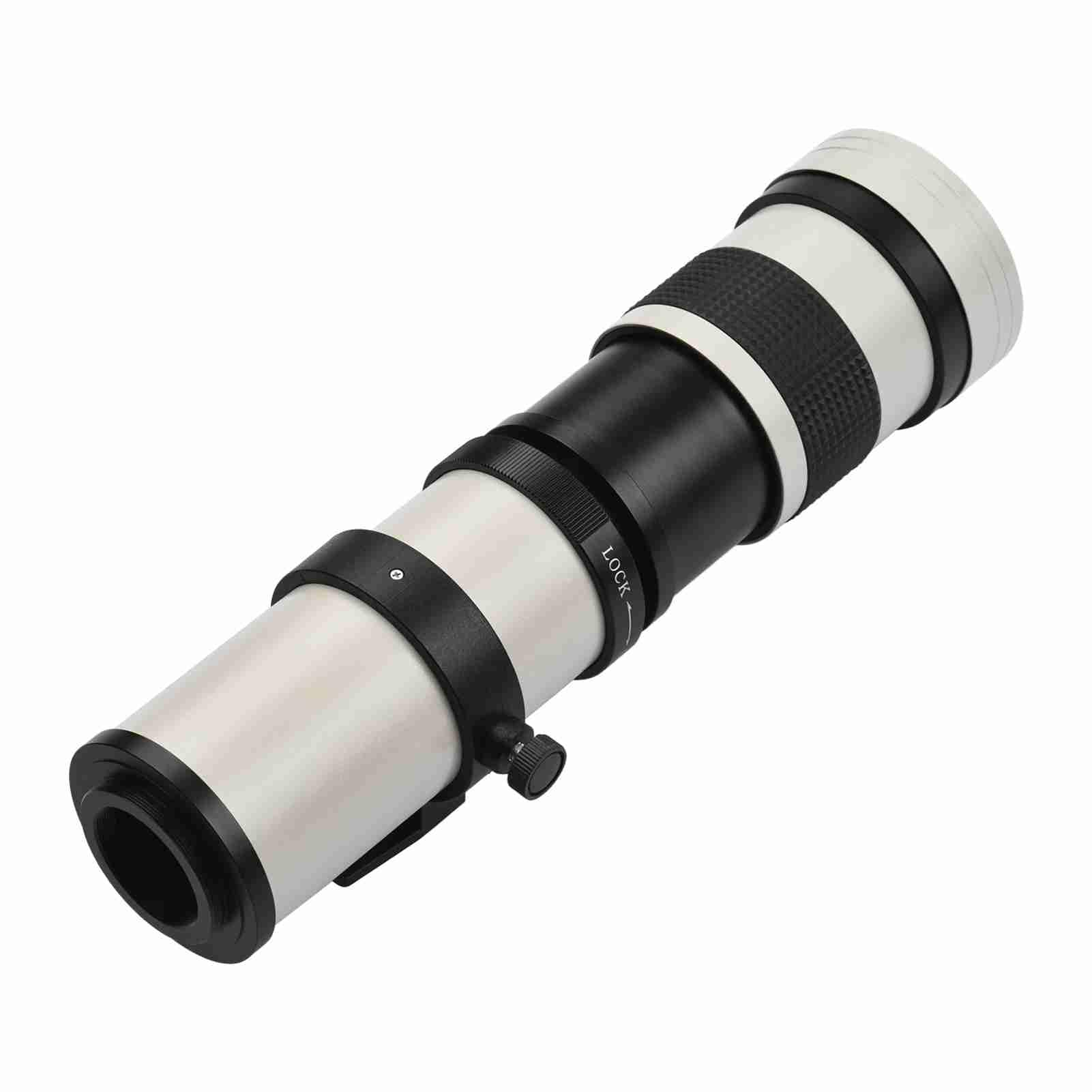 Domary Obiettivo Zoom Super Teleobiettivo da 420-800 Mm con Messa a Fuoco Manuale F/8.3-16 Attacco T2 con Anello Adattatore M4/3 per Fotocamere Micro Quattro Terzi G9 GX8 E-M1 II