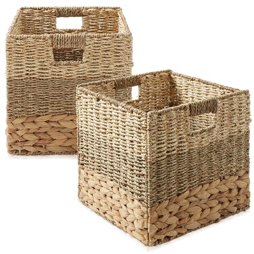 Casafield 10.5" x 10.5" Mixed Weave Storage Baskets, Natural -