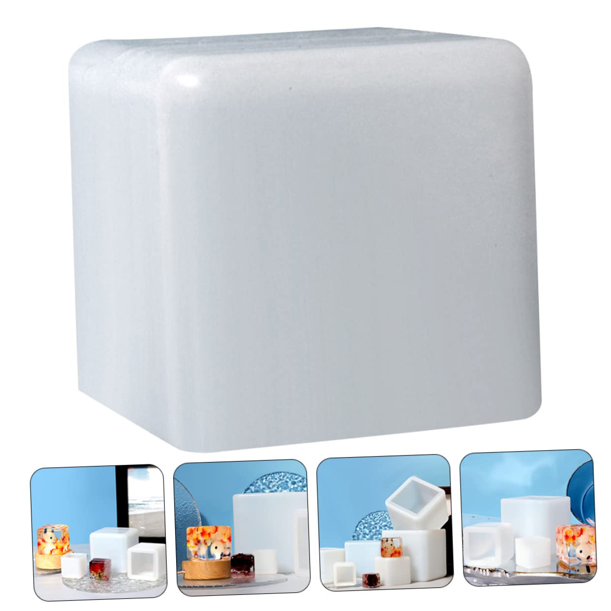 5 moldes cuadrados de epoxi para decoración del hogar, moldes de resina grandes, moldes de silicona para velas, moldes de silicona para pasteles, gel de sílice, taza de papel para el hogar, color