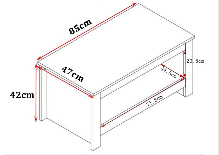 Timber Art Design UK Alford Scandinavian Coffee Table With Drawer And Wooden Legs Storage Shelf Rectangular For Living Room, Home, Bedroom Furniture Sonoma Oak & Grey 120 X 49.6 X 60 Cm