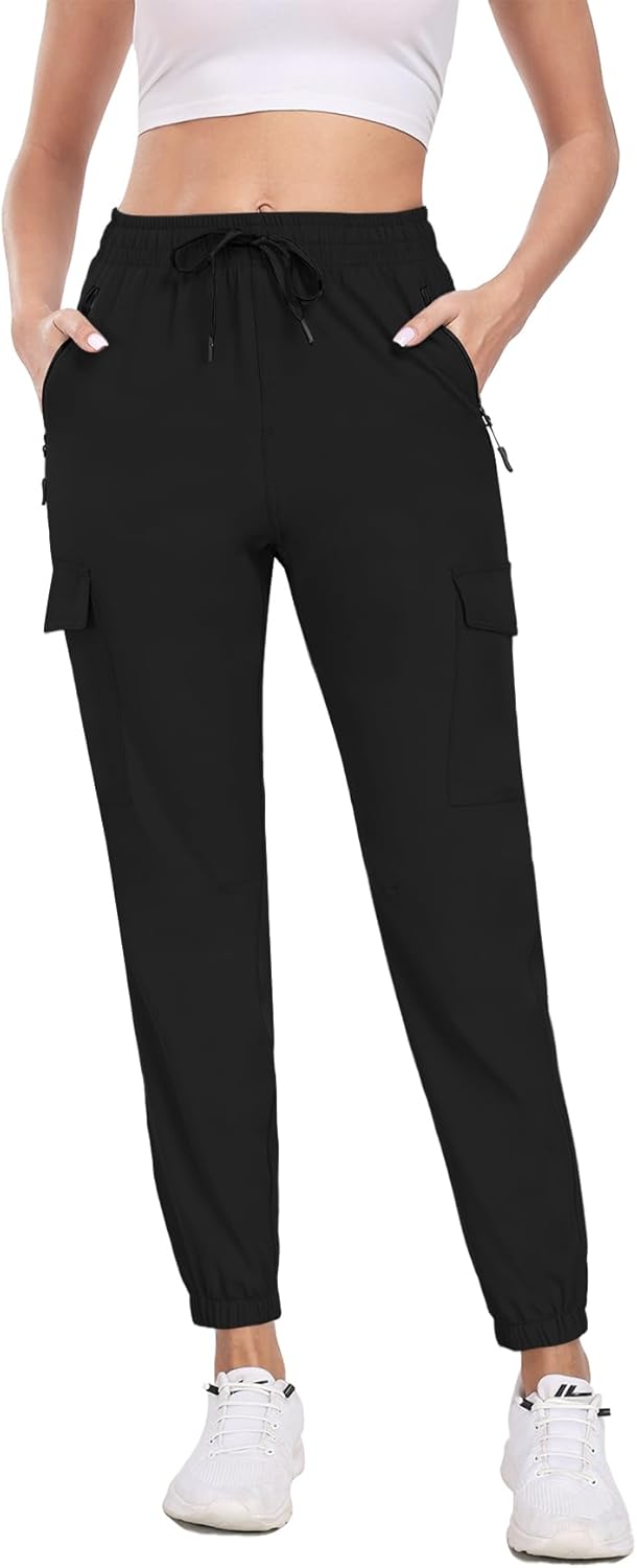 Lightweight Pants Women, Quick Dry Water Resistant Hiking Joggers Cargo Pants with Pockets - Image 2