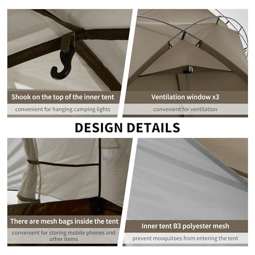 Carpa de camping 4 estaciones para 2 personas Windhike miniatura 5