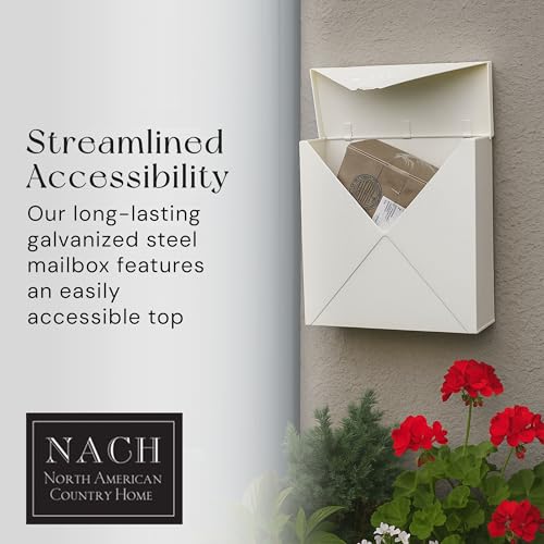Image of NACH Chicago White Extra Large Mailbox, Rust Resistant Large Mailboxes for Outside Wall Mount, Large Metal Mailbox, Wall Mount Mailbox, Extra Large Capacity Mailbox, 12 x 12 x 4.8 inches, MB-6301WT