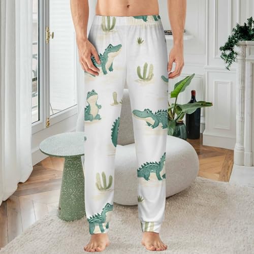 Cartoon Alligators Men's Pajama Bottoms Sleep Lounge Soft Comfy Pants Sleepwear2