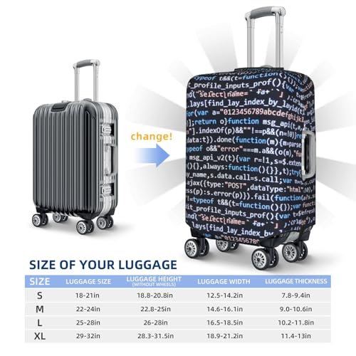 Function Source Code Print Luggage Covers For Suitcase,Elastic Washable & Stretchable Suitcase Covers For Luggage, Anti-Scratch - Fits 18-32 Inch Luggage-No Luggage Included4