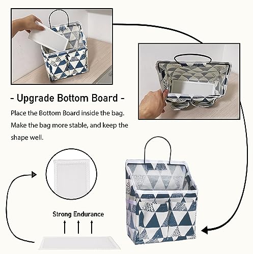 Kanrichu 2Pcs Small Wall Hanging Organizer Bag, Linen Fabric Door Hanging Storage Basket With Pockets, Waterproof Bin For Kitchen thumb #1
