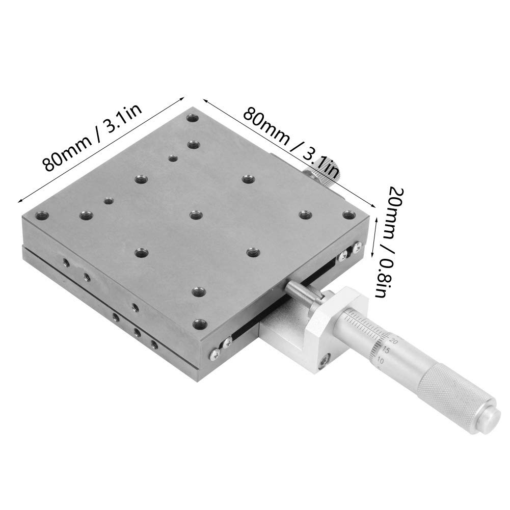 Manuelle lineare Plattform aus Edelstahl, X-Tisch, 80 x 80 mm, für Labor-Präzisionsprüfgeräte