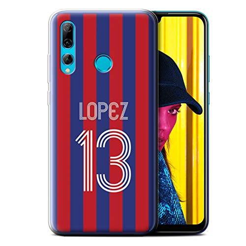eSwish Personalizado Kit Camiseta Club Fútbol Euro Personalizar Funda TPU/Gel para el Huawei P Smart+ 2019/Honor 20 Lite/Carmín Azul...