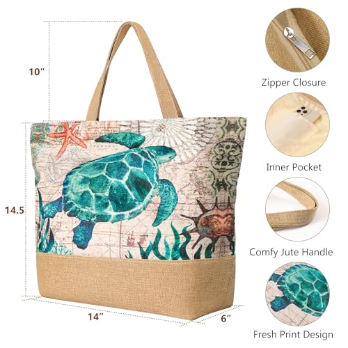 Bolso playero grande para mujer con cierre y tejido de paja miniatura 4