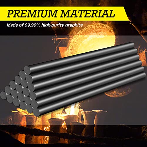 lounsweer 3 pcs graphite stir rod 0534od x 1234l crucible stick long carbon graphite stirring rod for melting casting refining gold silver copper high temperature glass