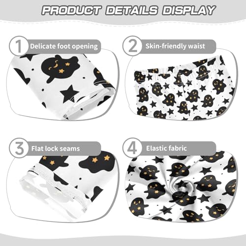 Girls' Athletic Leggings Ankle Length Yoga Dance Pants Kids Teen 4T Black Ghost3