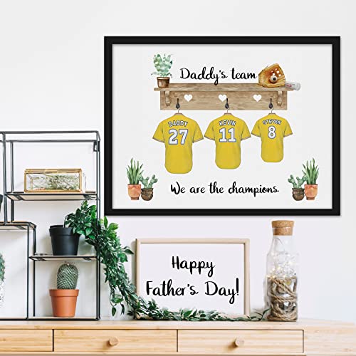 Gowelly Personalized Custom Gifts for Dad Who are the Captain of the Family - Fathers Birthday Gifts from Daughter&Son&Wife - Cool Gifts for Dad - Football&Baseball&Basketball Themed Canvas Prints miniatura 5