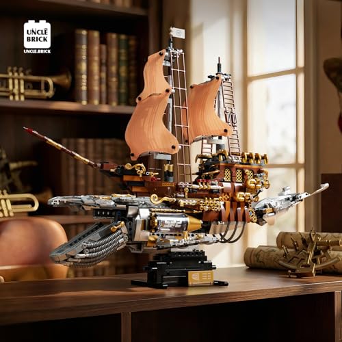 UNCLE BRICK Whale Pirate Ship Toy Building Blocks Set,Large Ocean Exploration And Treasure Hunting Boat With Lights,Retro Steam Style Ocean Animal Boat,Stem Toys For Ages 8-13,Holiday Or Birthday Gift by UNCLE BRICK - Used condition - Image 2