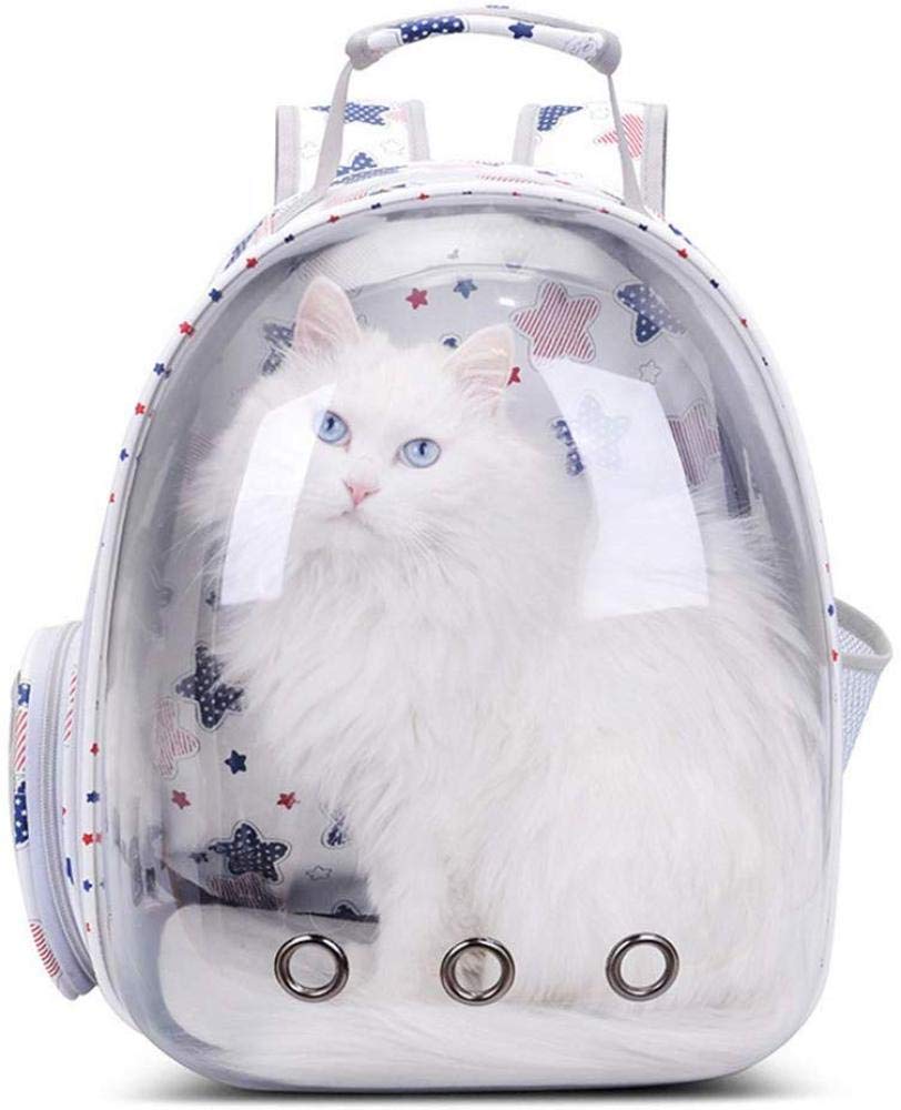 QIAOYI Espacio Panorámico Mochila para Animales Transparente Mochila para Perros Gato Mochila Móvil Viaje para Gatos Gorras para Animales Pequeños Mochila De Viaje Transpirable Portátil Pequeña