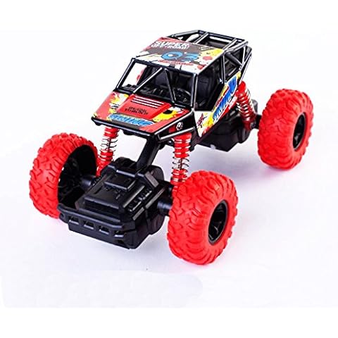 yeesn Push and Go Car, Pull Back Monster Trucks, escala 1:32 (rojo) Cover