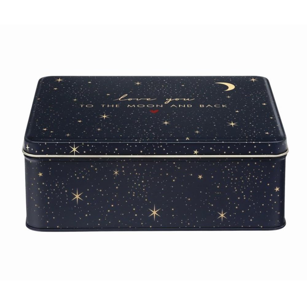EliteSara Miller Little Gestures Deep Rectangular Tin 195 x 154 x 75mm - Love You to the Moon and Back