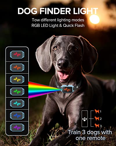 Dog Shock Collar, Ycoev Dog Training Collar With Remote, Ip67 Waterproof Shock Collar For Large Medium Small Dogs Electric Collar For Dogs With 4 Modes Beep, Vibration, Shock, Dog Finder(Light Blue) #TOP7