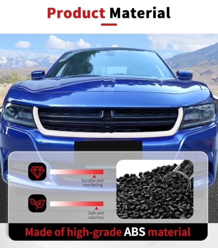 Image of Voodonala for Charger Front Grille Inserts Trim for 2015-2023 Dodge Charger, Radiator Grill Cover Protector, ABS White Exterior Accessories, 2PCS