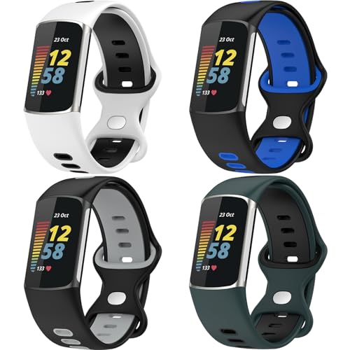 4 Pack de correas de silicona para Fitbit Charge 5/6 miniatura 1