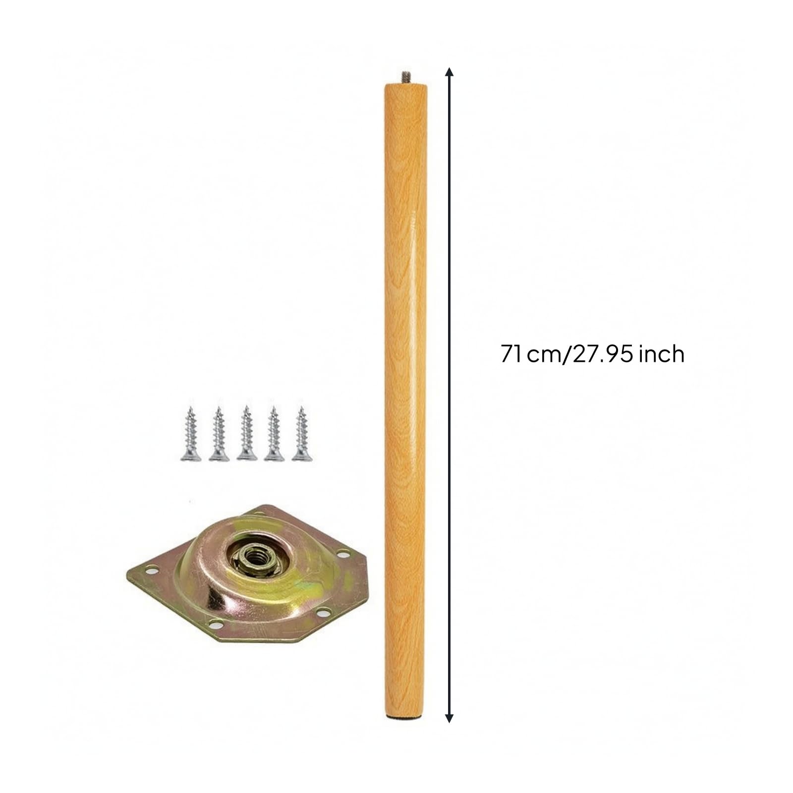 4 Pezzi Gambe in Legno Robuste, 71 Cm