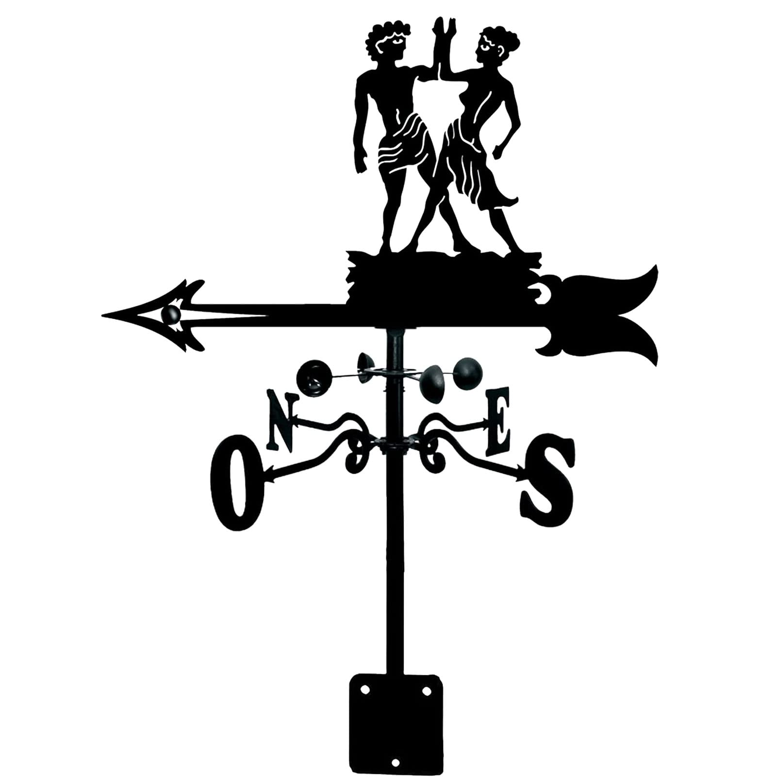TAXXII Metal Weather Vane Retro Wind Black Durable Weathervane Greek Man and Woman Silhouette Vanes for Barn Gazebo Outdoor Garden Yard Direction Indicator