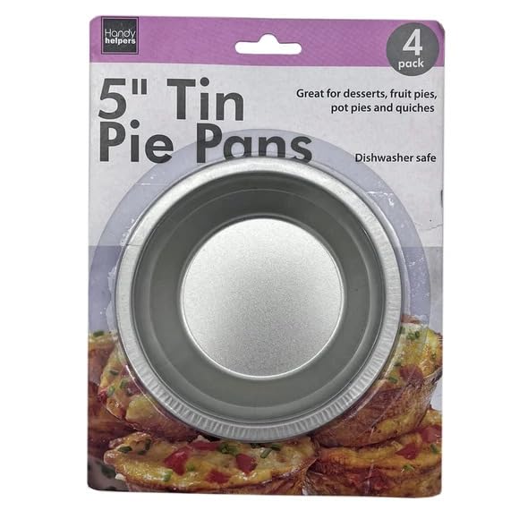 Handy Helpers 4 Pack 5'' Diameter Tin Pie Pans