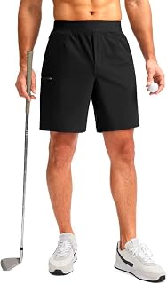 Men's 7" Golf Shorts with 5 Pockets Elastic Waist Dry Fit Stretch Shorts for Men Hiking Casual Athletic