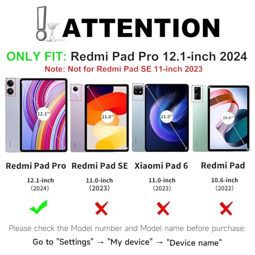 Funda con teclado para Redmi Pad Pro 12,1 teclado bluetooth extraíble 2