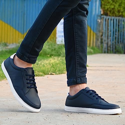 Image of Centrino Black Sneakers for Man | Shoes for Men Stylish Casual | Lightweight Lace-Up Walking Shoes with Cushioned Insole | Breathable Comfortable Canvas Mens Shoes | Anti-Skid Sole | Sneaker for Men (6312)