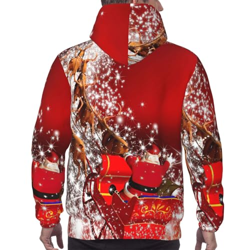 Sweat à capuche imprimé de Noël pour homme EdWal un pull décontracté en polyester unique