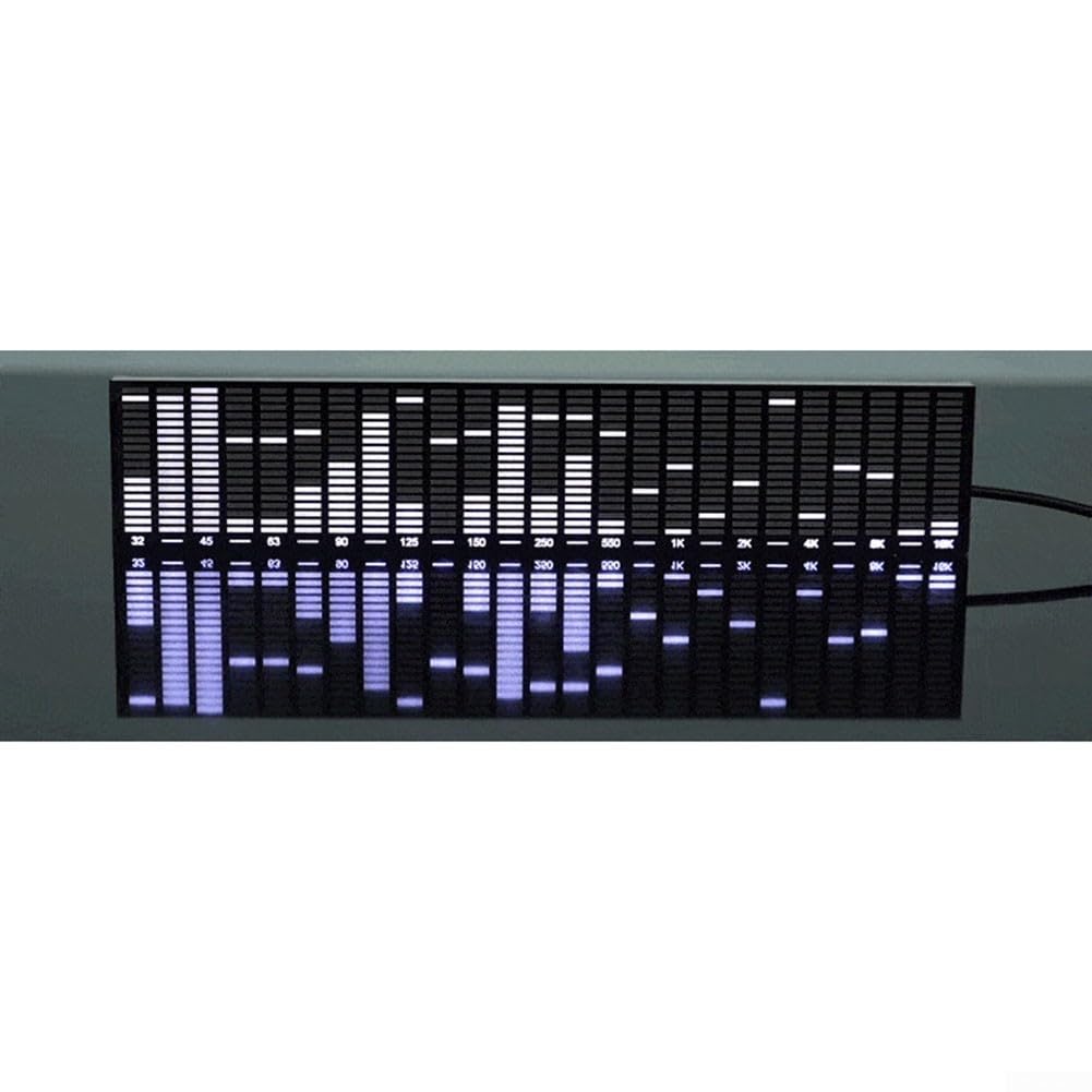 ReachMall Barra luminosa reattiva al suono con microfono Lampada ritmica musicale 25 cm audio per analizzatore di spettro per luci da palcoscenico per feste a casa nero