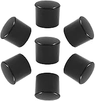Vista 1 de Paquete de 30 tapas redondas de vinilo negro – 1/2 pulgada de diámetro PVC flexible protector de goma suave tapa de plástico para muebles poste