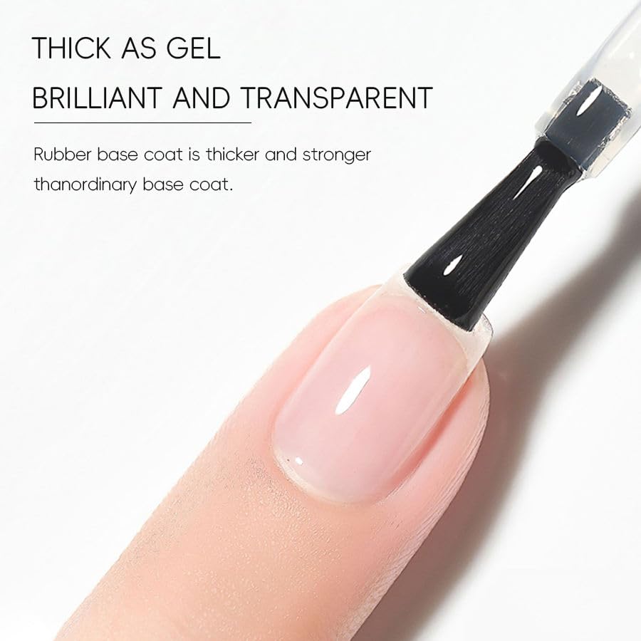 VINIMAY Professional Rubber Base Coat Gel 15ml | Strong Adhesion UV & LED Soak Off Nail Gel Polish Base Coat for Nail Extensions, Builder Gel, Long Lasting Gel Manicure & Professional Nail Art 1