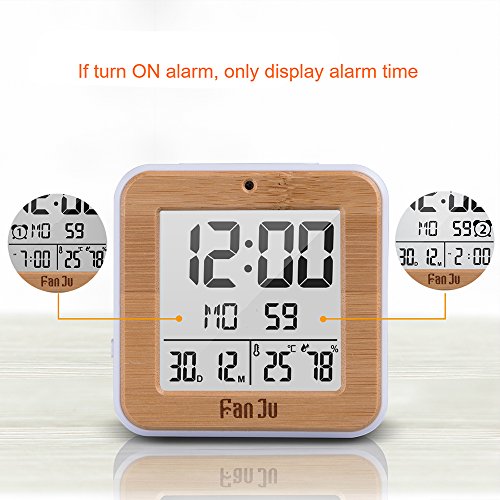 mewmewcat Mini Relógio Digital Portátil com Temperatura Data de Exibição de Tempo Bom Multifuncional