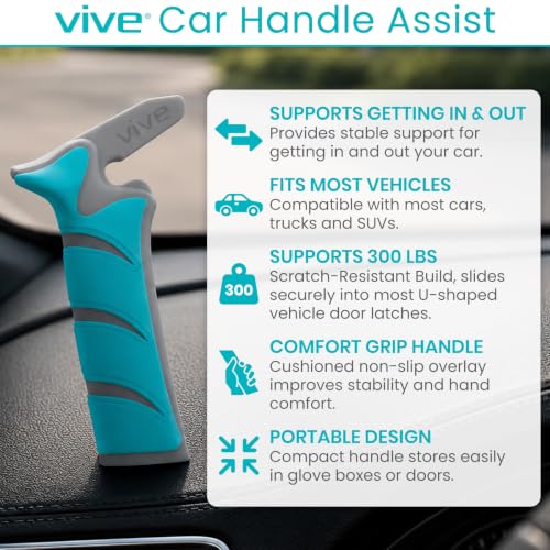 Image of Vive Car Handle Assist for Elderly - Scratch Proof Latch - Auto Grab Bar