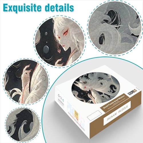 Puzzle de 1000 piezas redondo de Zorro Blanco de Nueve Colas para adultos 6