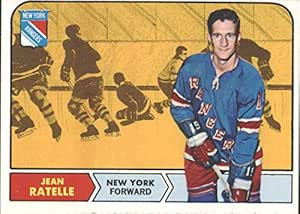 1968 Topps Regular (Hockey) Card# 77 Jean Ratelle of the New York ...