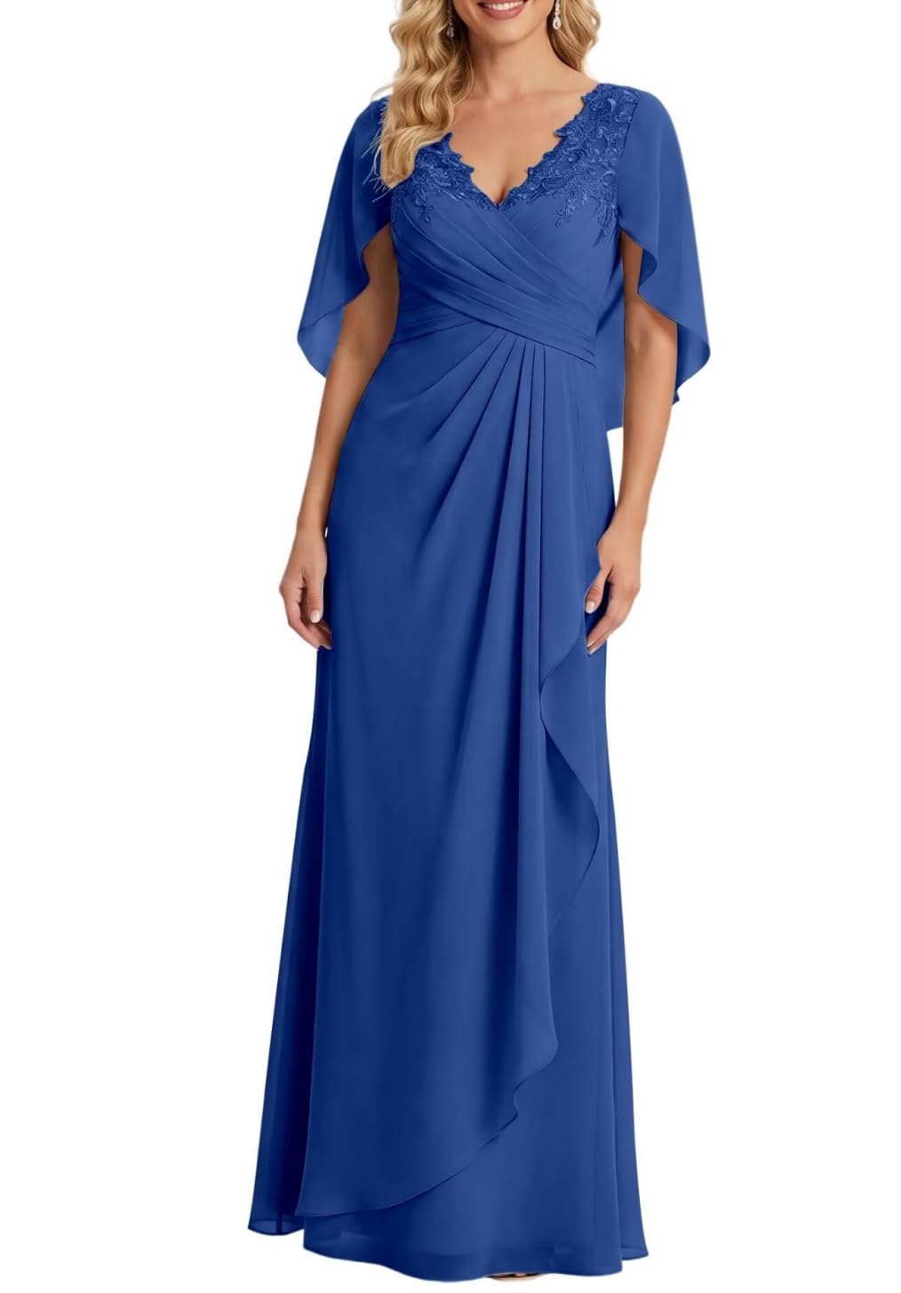 Robe de soirée col en V froncé solution silhouette grande taille 52 - 6