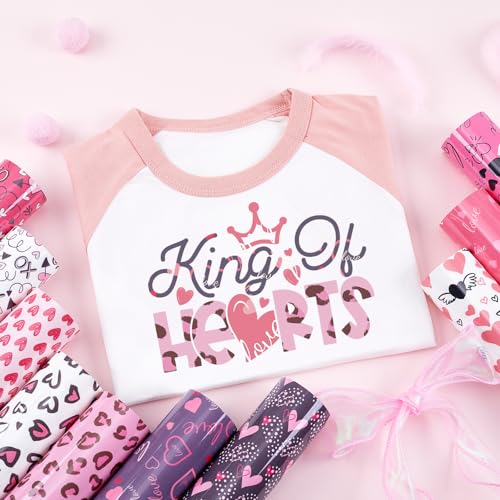 HTVSTD Vinil De Transferência De Calor De Valentine - 10 Folhas 12 * 10 Polegadas Preto Htv Padrão P