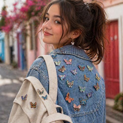 Image of Ceenna 100 Pcs Enamel Pins Bulk Lapel Pins Brooches Decoration Gift for Backpack Clothes Women Mothers Teachers Nurse