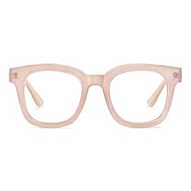 Madison Avenue Blue Light Blocking Glasses Oversized Fashion Blue Light Glasses for Women Anti Eyestrain & UV Protection Computer Eyeglasses (Nude Pink)
