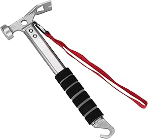 REDCAMP Aluminum Camping Hammer With Hook, 12" Lightweight Multi