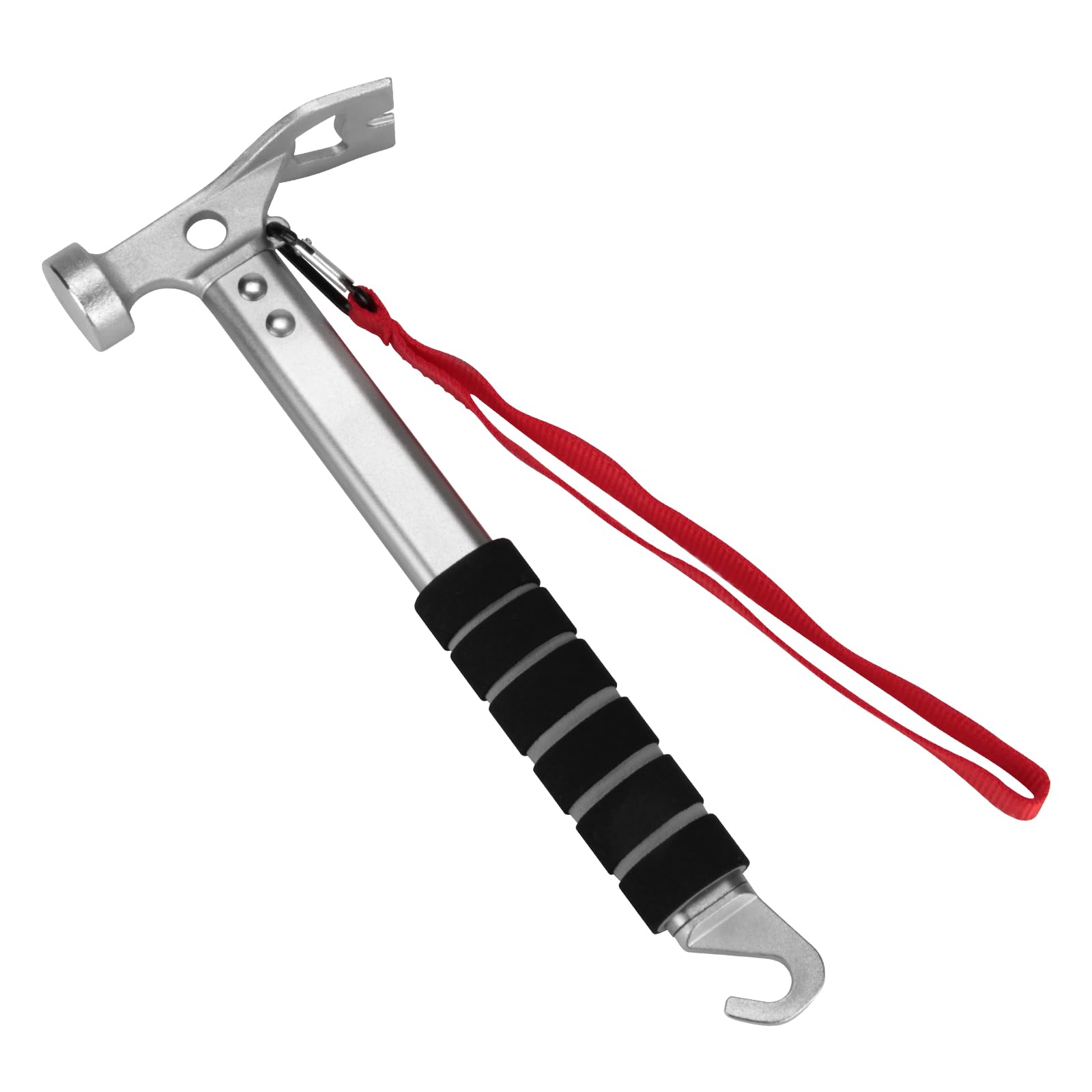 LATTHANT Aluminum Camping Hammer, 3-In-1 Functional Tent Stake Hammer with Puller, Lightweight Tent Mallet for Camping, Hiking & Backpacking, Gray