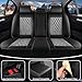 INSORIC Full Set for Toyota Corolla Cross Car Seat Covers 2022-2026, Waterproof Nappa Leather Car Seat Protector, Anti-Slip and Comfortable Car Seat Cover&Accessories(5 Seats/Black Gray)