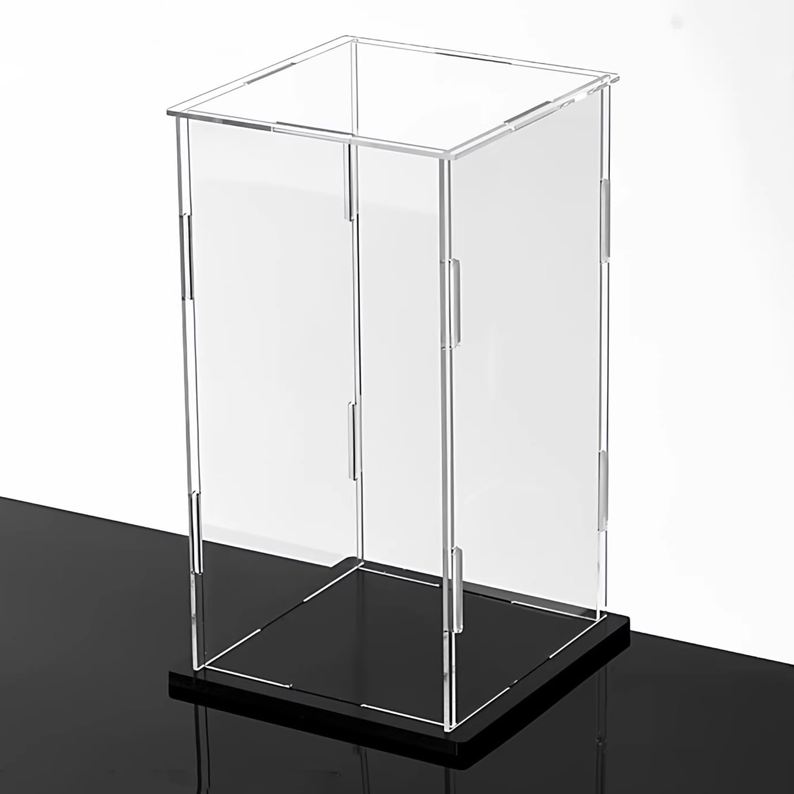 Vitrina Expositora Grande de Acrílico Transparente para Figuras Coleccionables, Organizador de Almacenamiento(Black Base,40x40x70cm(16x16x28in))