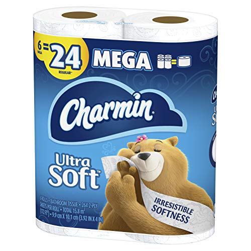 Image of Charmin Ultra Soft Toilet Paper, 6 Mega Rolls = 24 Regular Rolls
